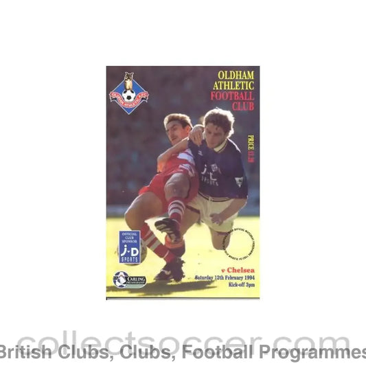 1994 - Oldham Athletic vChelsea official programme 12/02/1994