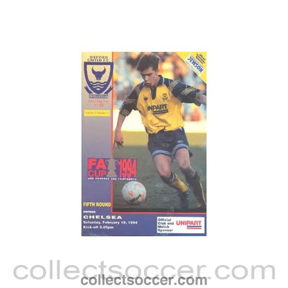 1994 - Oxford United vChelsea official programme 19/02/1994 - Collect Soccer