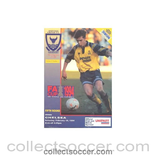 1994 - Oxford United vChelsea official programme 19/02/1994 - Collect Soccer