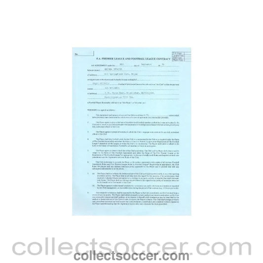 1994 - Premier League And Football League Player Contract between Ian Benjamin and Wigan Athletic of 30/09/1994