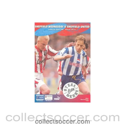 1994 - Sheffield Wednesday v Sheffield United official programme 09/08/1994 - Collect Soccer