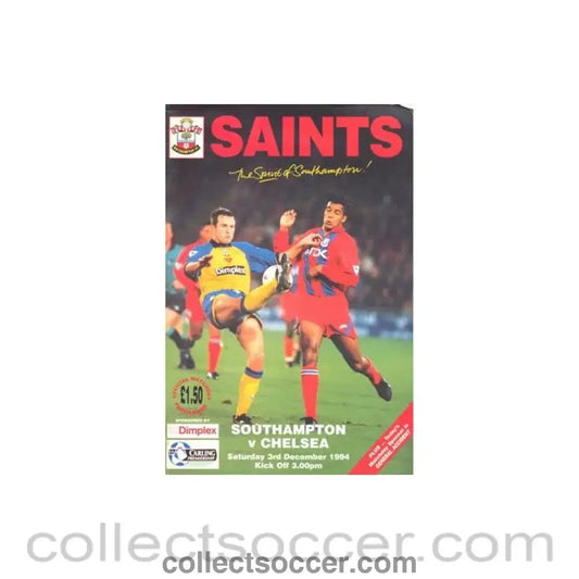 1994 - Southampton v Chelsea official programme 03/12/1994 Premier League - Collect Soccer