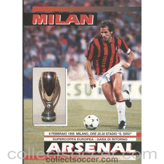1994 Super Cup Final Official Programme 2nd Leg AC Milan v Arsenal - Collect Soccer