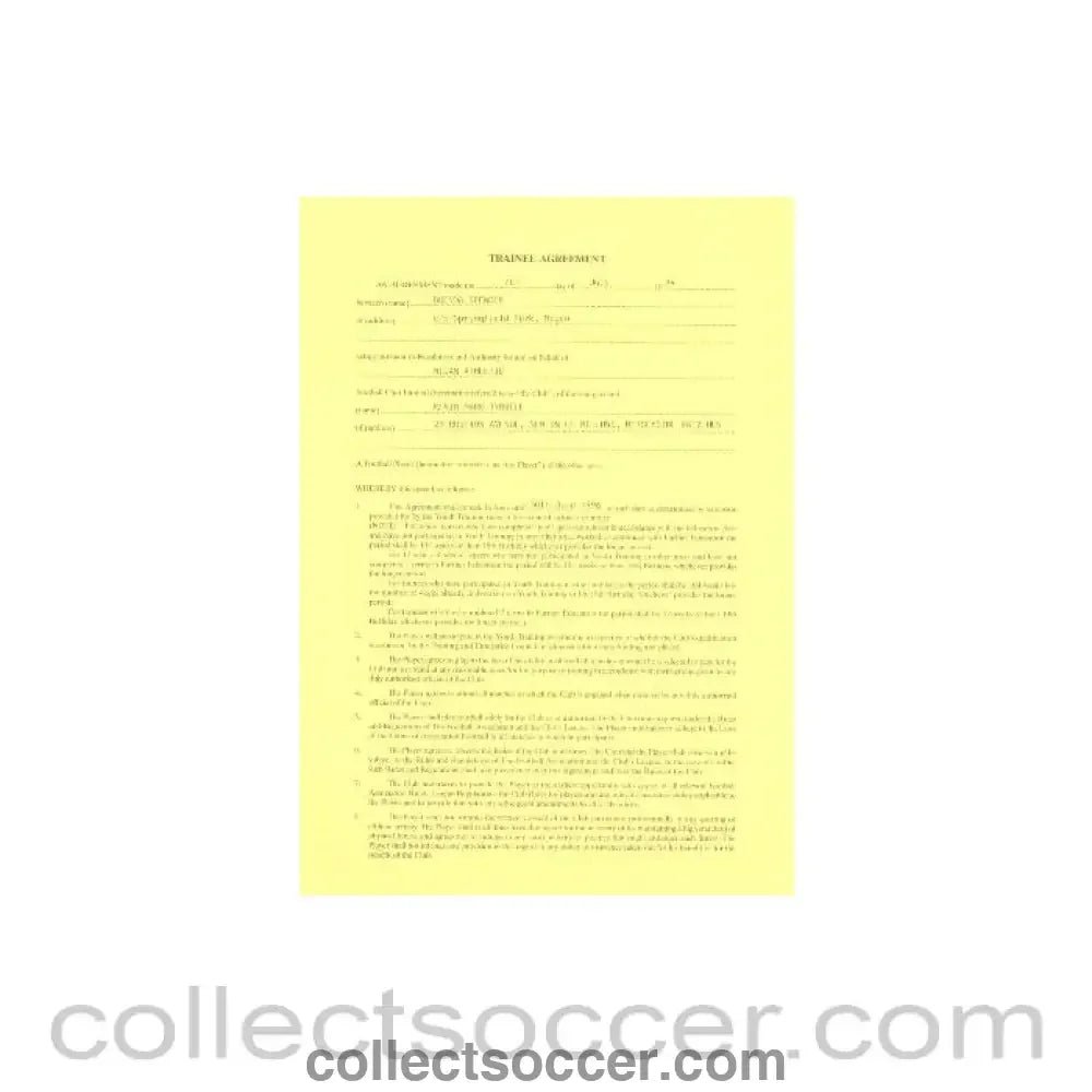 1994 - Trainee Player Contract between Kevin Mark Tyrrell and Wigan Athletic of 07/07/1994 - Collect Soccer