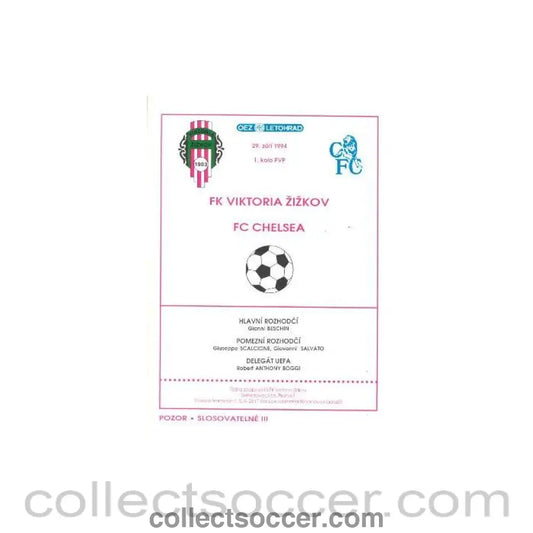 1994 - Viktoria Zizkov vChelsea official programme 29/02/1994