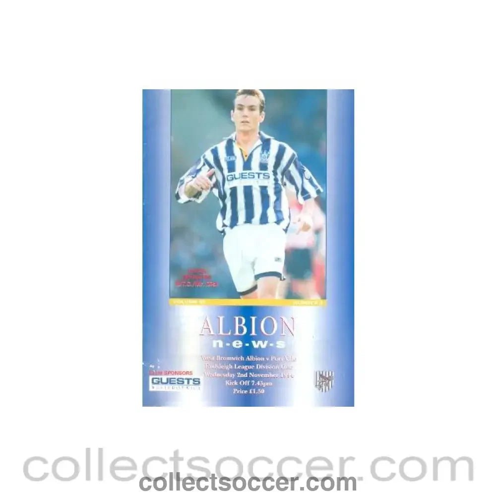 1994 - West Bromwich Albion v Port Vale official programme 02/11/1994 - Collect Soccer