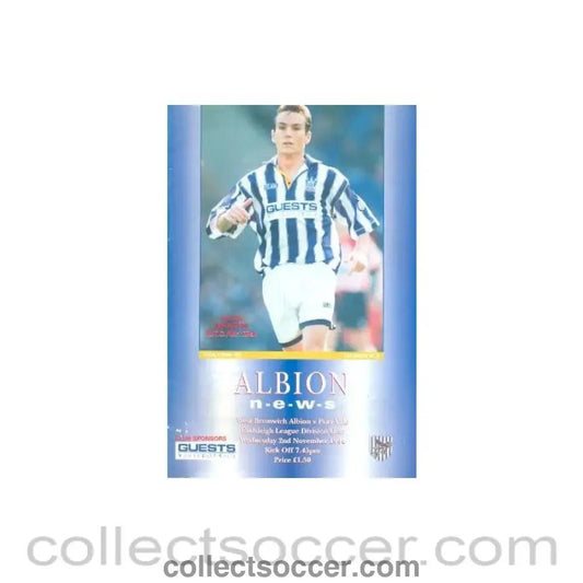 1994 - West Bromwich Albion v Port Vale official programme 02/11/1994 - Collect Soccer