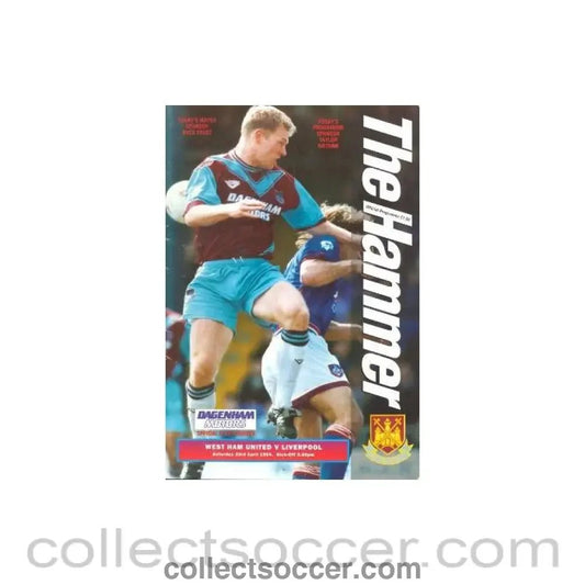 1994 - West Ham United v Liverpool official programme 23/04/1994 - Collect Soccer
