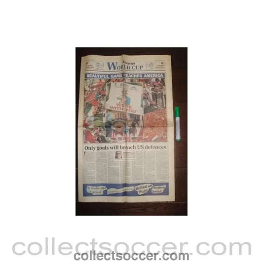 1994 World Cup - Daily Telegraph World Cup newspaper 13/06/1994 - Collect Soccer