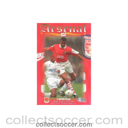 1995 - Arsenal v Aston Villa official programme 21/10/1995 Carling Premiership