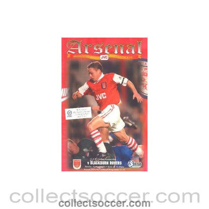 1995 - Arsenal v Blackburn Rovers official programme 26/11/1995 Carling Premiership - Collect Soccer