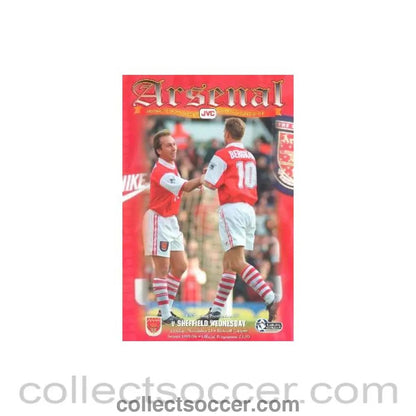 1995 - Arsenal v Sheffield Wednesday official programme 21/11/1995 Carling Premiership - Collect Soccer