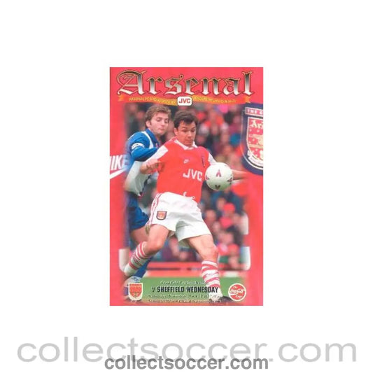 1995 - Arsenal v Sheffield Wednesday official programme 29/11/1995 Coca Cola Cup