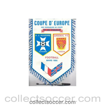 1995 - Auxerre v Arsenal European Cup Winners Cup 16/03/1995 pennant