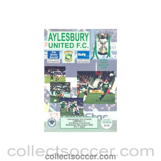 1995 - Aylesbury United v Lambada (Caribbean Champions) official programe 16/08/1995 Friendly