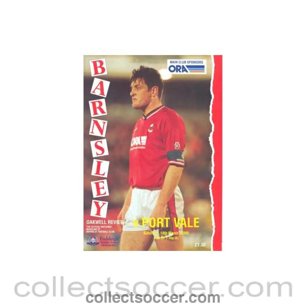 1995 - Barnsley v Port Vale official programme 18/03/1995 Football League