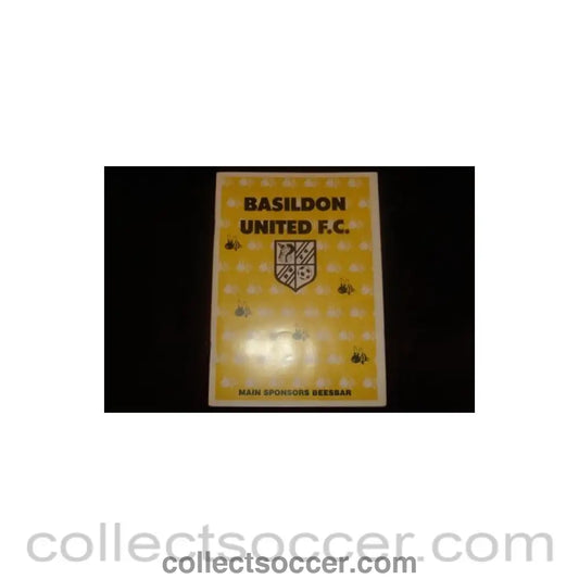 1995 - Basildon United vChelsea official programme 14/11/1995 F.A. Youth Challenge Cup - Collect Soccer