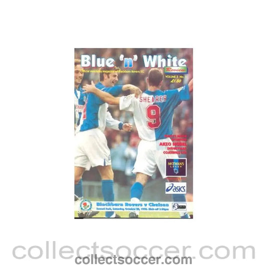 1995 - Blackburn Rovers vChelsea official programme 28/10/1995