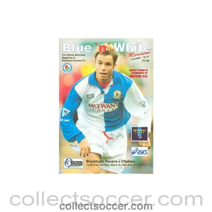 1995 - Blackburn v Chelsea official programme 18/03/1995 F.A. Carling Premiership - Collect Soccer