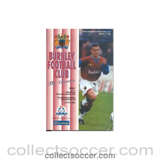 1995 - Burnley v Chesterfield official programme 09/12/1995
