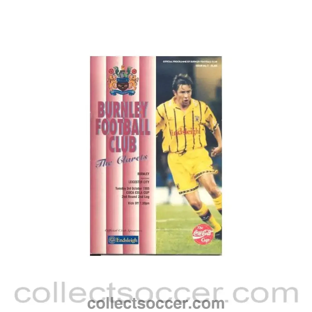 1995 - Burnley v Leicester City official programme 03/10/1995