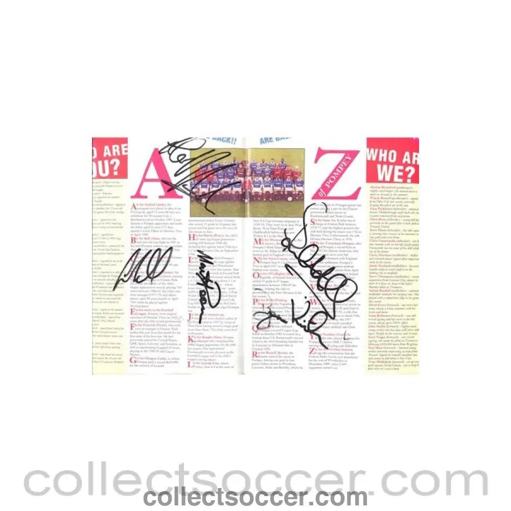 1995 - Burnley v Portsmouth official programme 22/04/1995 multi - signed - Collect Soccer