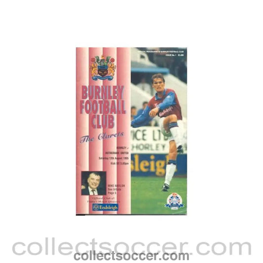 1995 - Burnley v Rotherham United official programme 12/08/1995