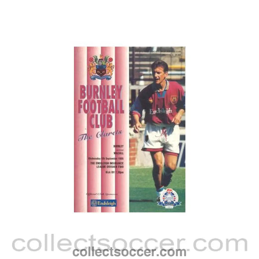 1995 - Burnley v Walsall official programme 06/09/1995