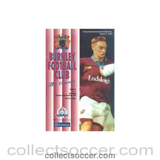 1995 - Burnley v Wrexham official programme 24/11/1995