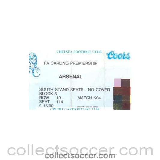 1995 - Chelsea v Arsenal ticket 30/09/1995