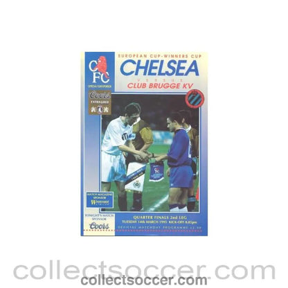 1995 - Chelsea v Brugge official programme 14/03/1995 - Collect Soccer