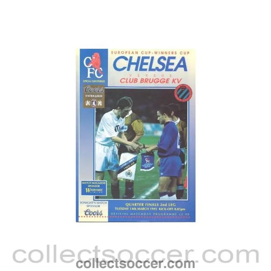 1995 - Chelsea v Brugge official programme 14/03/1995