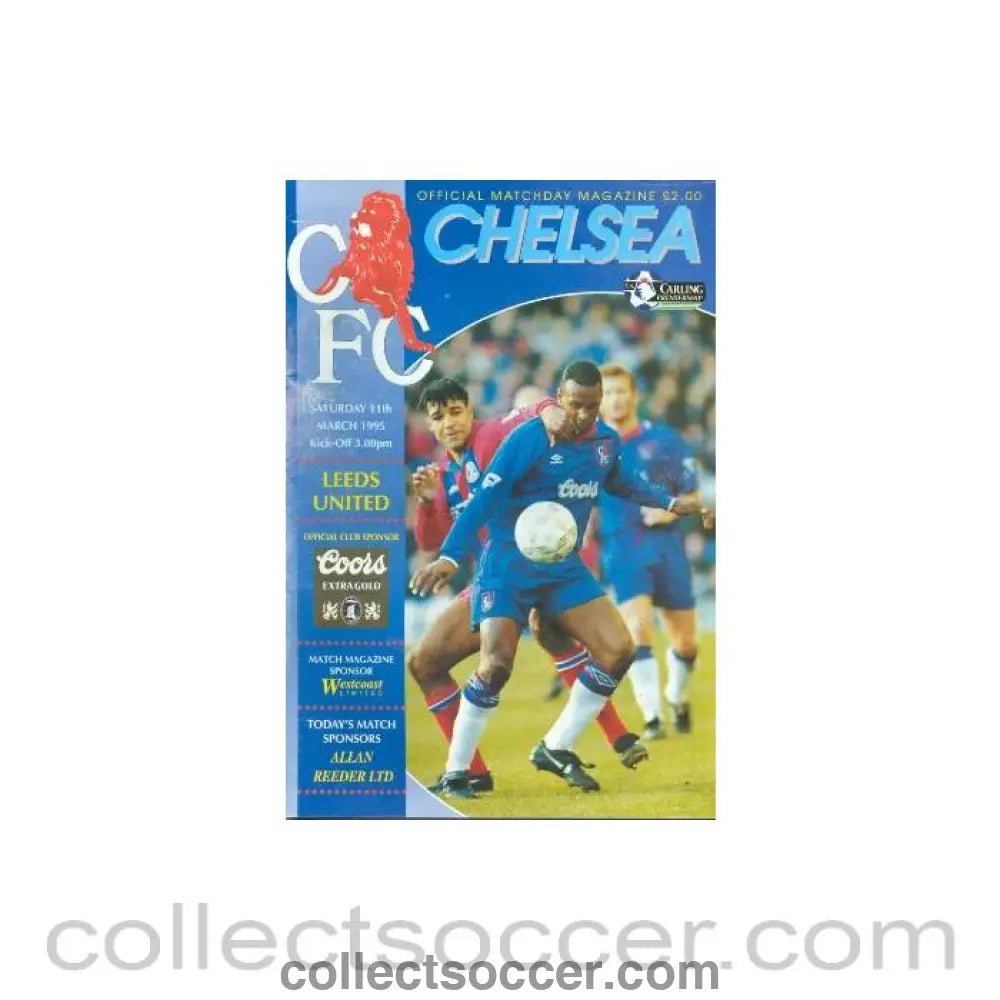 1995 - Chelsea v Leeds United official programme 11/03/1995 - Collect Soccer