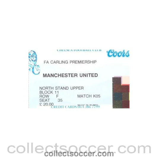 1995 - Chelsea v Manchester United ticket 21/10/1995 - Collect Soccer