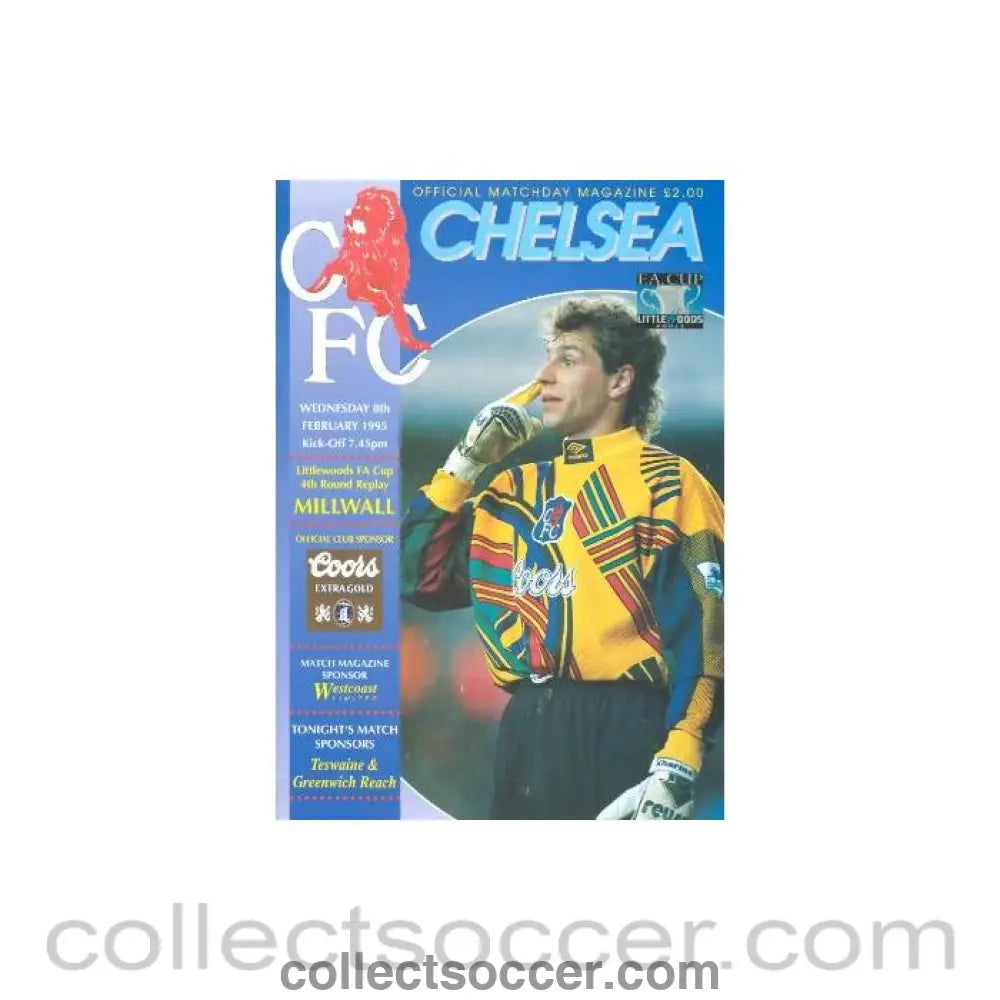 1995 - Chelsea v Millwall official programme 08/02/1995