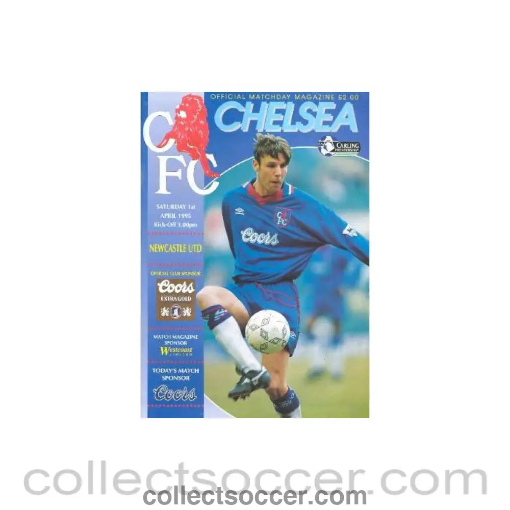 1995 - Chelsea v Newcastle United official programme 01/04/1995