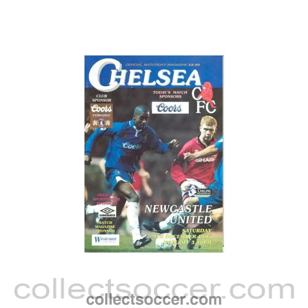 1995 - Chelsea v Newcastle United official programme 09/12/1995