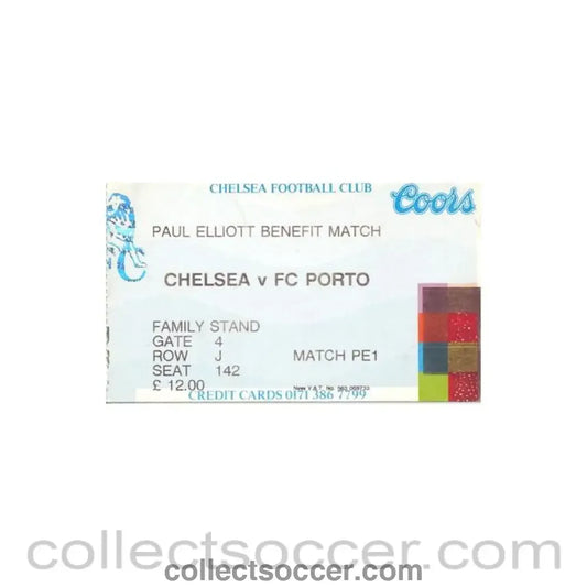 1995 - Chelsea v Porto ticket 30/07/1995 Paul Elliott Benefit Match