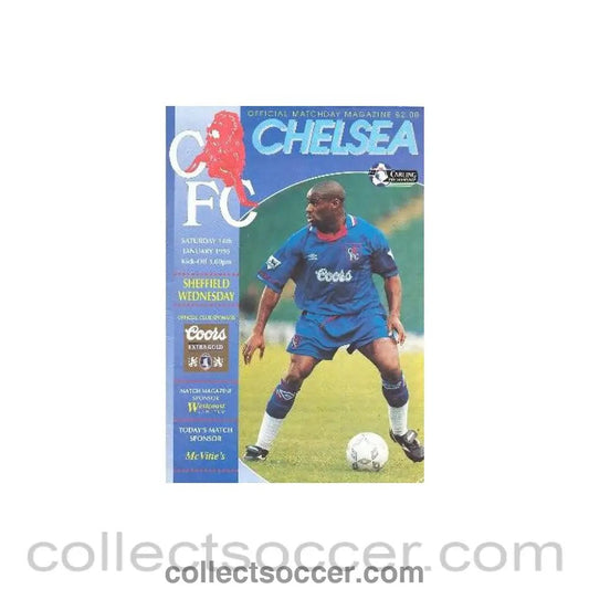 1995 - Chelsea v Sheffield Wednesday official programme 14/01/1995 - Collect Soccer