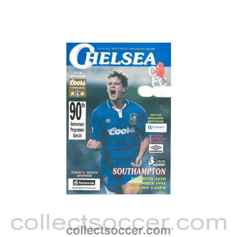 1995 - Chelsea v Southampton official programme 16/09/1995 - Collect Soccer