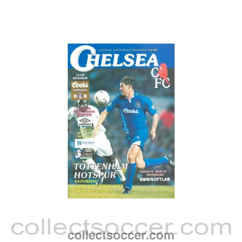 1995 - Chelsea v Tottenham Hotspur official programme 25/11/1995