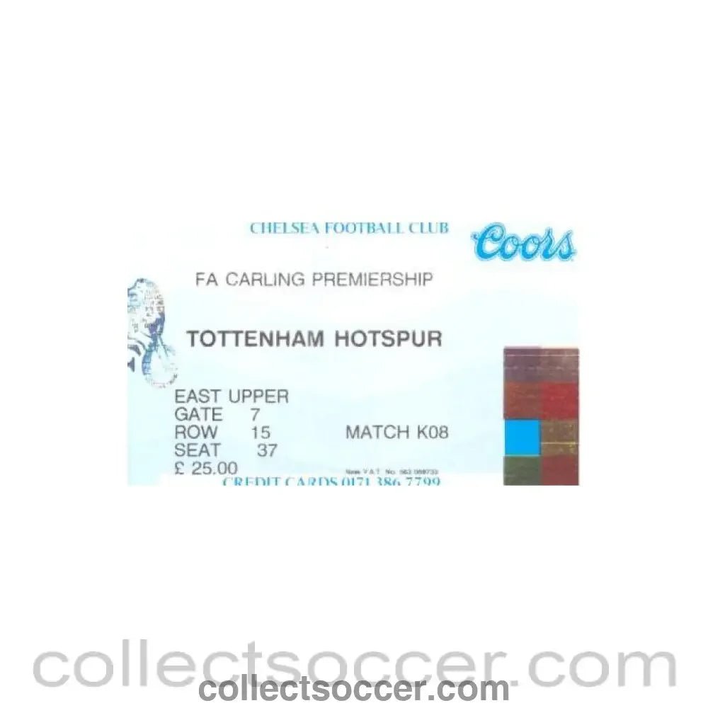 1995 - Chelsea v Tottenham Hotspur ticket 25/11/1995 - Collect Soccer