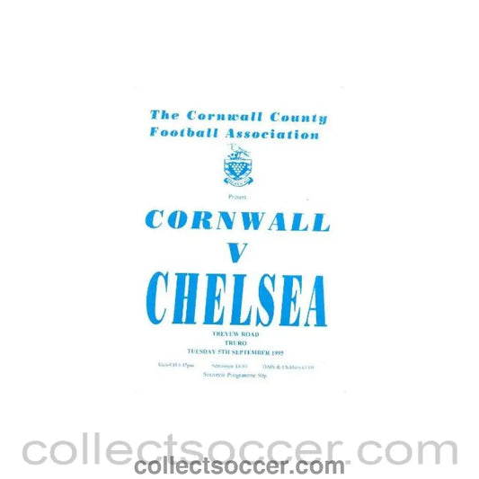 1995 - Cornwall vChelsea official programme 05/09/1995