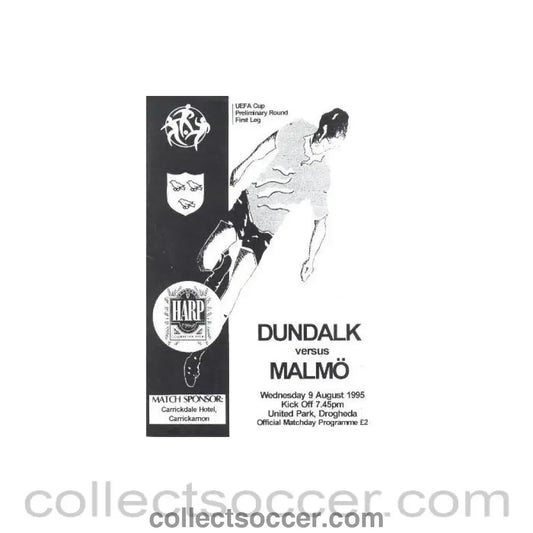 1995 - Dundalk v Malmo official programme 09/08/1995 - Collect Soccer
