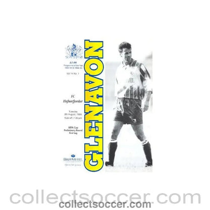 1995 - Glenavon v Hafnarfjordur official programme 08/08/1995 UEFA Cup - Collect Soccer