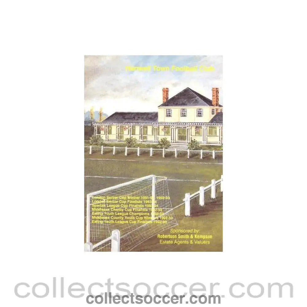 1995 - Hanwell Town vChelsea official programme 07/02/1995 - Collect Soccer