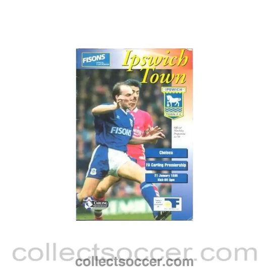 1995 - Ipswich Town v Chelsea official programme 21/01/1995 F.A. Carling Premiership - Collect Soccer