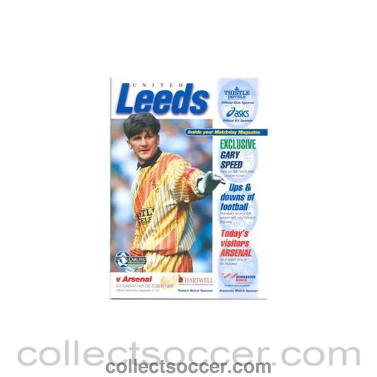 1995 - Leeds United v Arsenal official programme 14/10/1995 - Collect Soccer