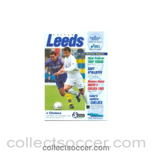1995 - Leeds United v Chelsea official programme 18/11/1995 - Collect Soccer
