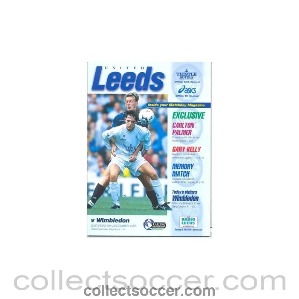 1995 - Leeds United v Wimbledon official programme 09/12/1995 - Collect Soccer